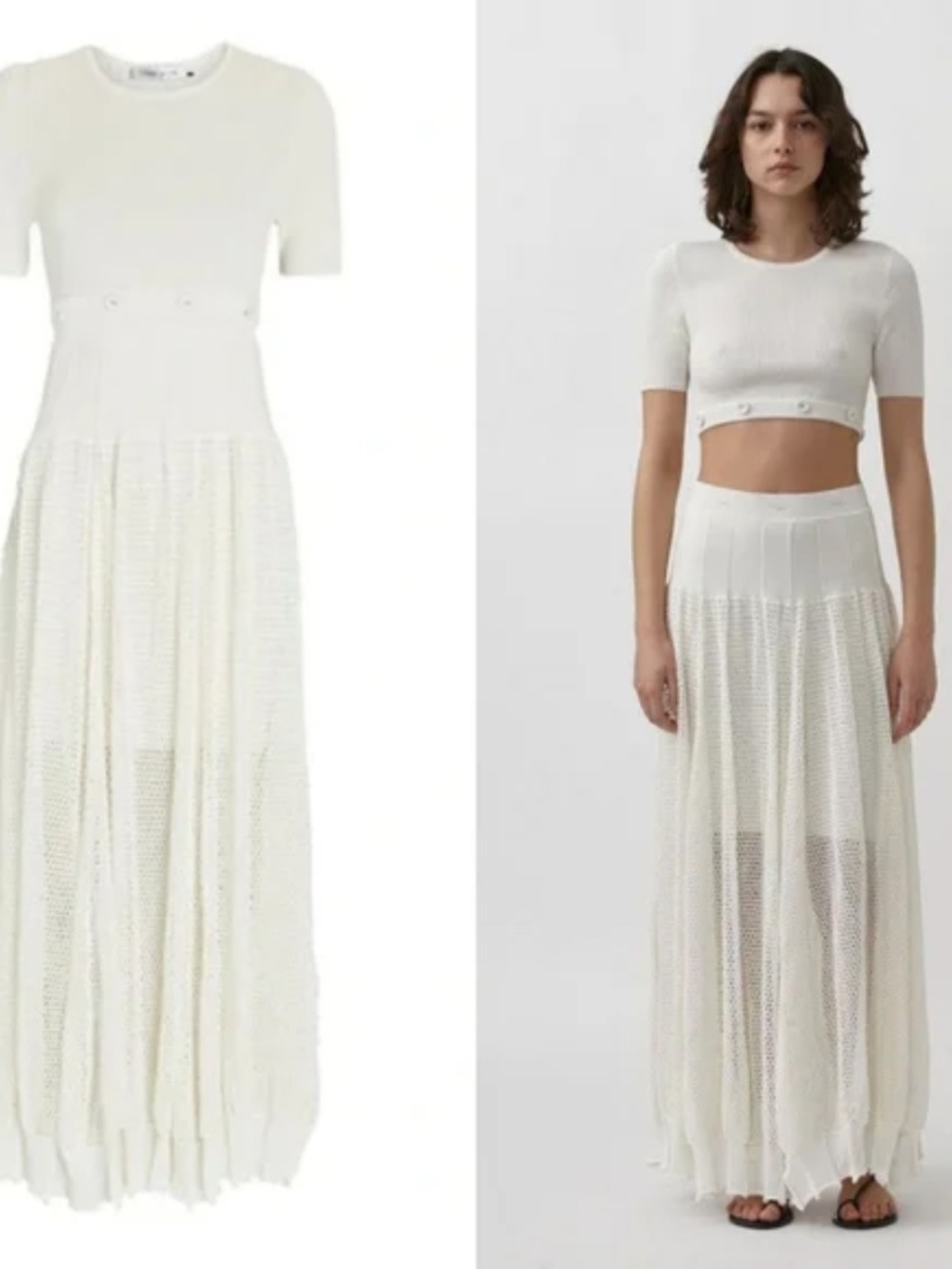 Christopher Esber Deconstruct Cocoon Mesh Dress White (Small) - Picture 10 of 11